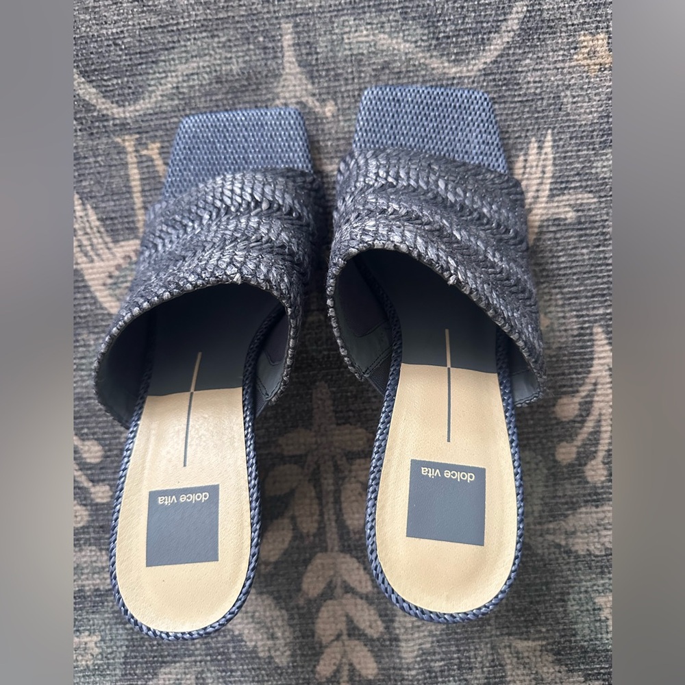 Dolce Vita Novis Sandal heels in blue woven material - Picture 4 of 9
